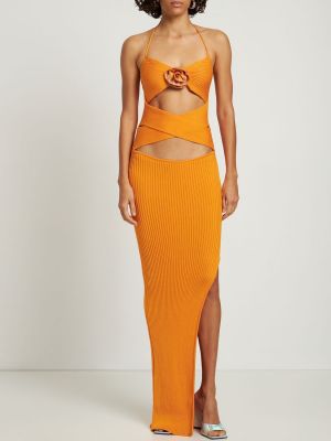 Bavlněné dlouhé šaty Giuseppe Di Morabito oranžové