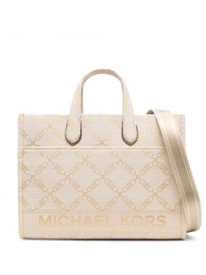 Shopper kabelka s potiskem Michael Michael Kors zlatá