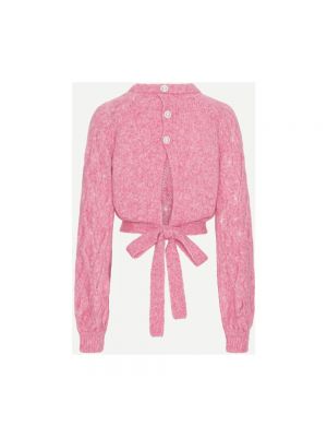 Sweter z okrągłym dekoltem Custommade różowy
