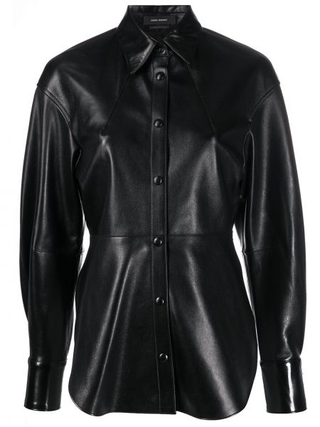 Camisa con botones de cuero Isabel Marant negro