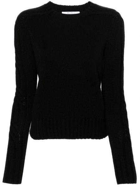 Pleten pulover iz kašmirja Max Mara črna