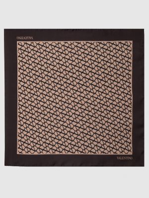 Шелковый платок Valentino коричневый