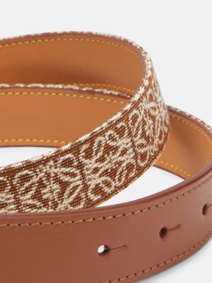 Cinturón de cuero de tejido jacquard Loewe marrón