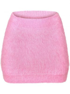 Mohérové mini sukně Nina Ricci růžové