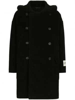 Памучно палто Dolce & Gabbana черно