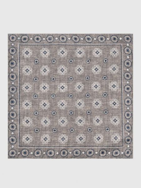 Двусторонний шелковый платок Brunello Cucinelli серый