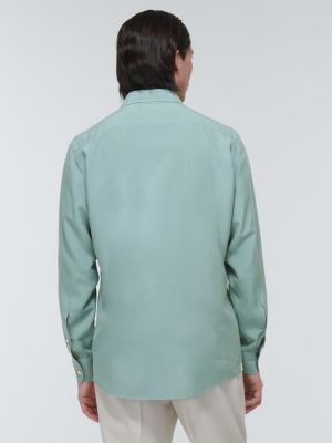 Копринена риза Zegna зелено
