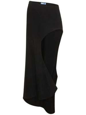 Asymetrická džerzej midi sukňa Mugler čierna