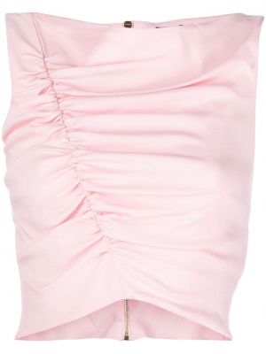 Draperad ärmlös crop top Versace rosa