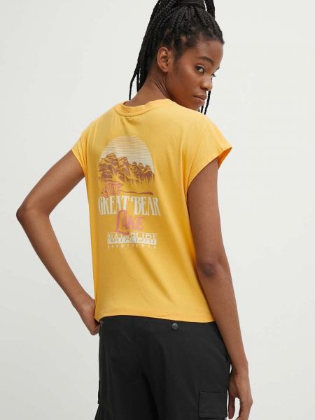 Koszulka bawełniana Napapijri żółta
