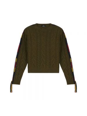 Sweter z okrągłym dekoltem Etro zielony