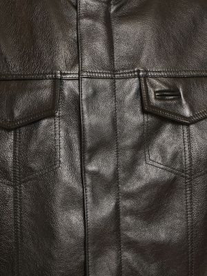 Kožená vesta Versace čierna