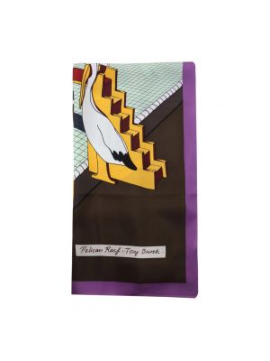 Bufanda de seda con estampado Tory Burch violeta