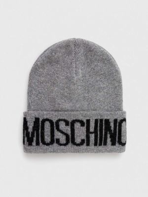Вълнена шапка Moschino сиво