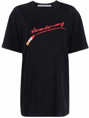 Camiseta con estampado Alexander Wang negro