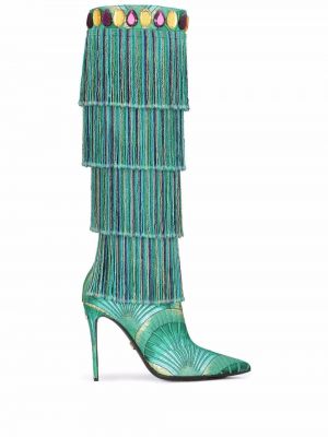 Ботинки металлические высокие Dolce & Gabbana, зеленые