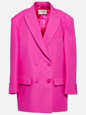 Blazer di lana di seta Valentino rosa