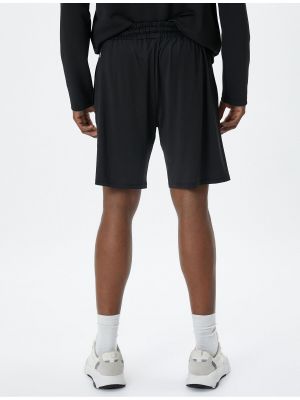 Кружевные шорты с принтом с карманами Koton черные