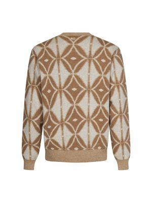 Sweter z okrągłym dekoltem Etro beżowy