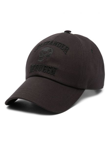 Broderet cap Alexander Mcqueen brun