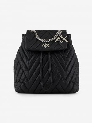 Черный рюкзак в елочку из искусственной кожи Armani Exchange