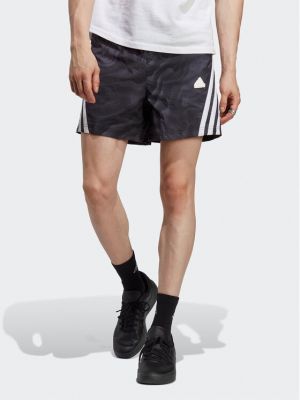 Спортни шорти с принт Adidas черно