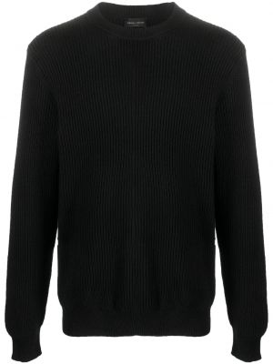 Пуловер с кръгло деколте Roberto Collina черно