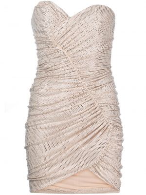 Κοκτέιλ φόρεμα με πετραδάκια Alexandre Vauthier μπεζ
