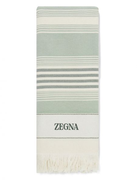 Плажен памучен бански бродиран Zegna зелено