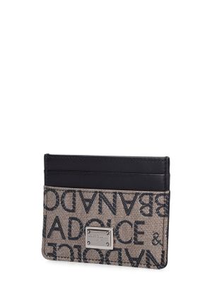 Žakárová peňaženka Dolce & Gabbana hnedá
