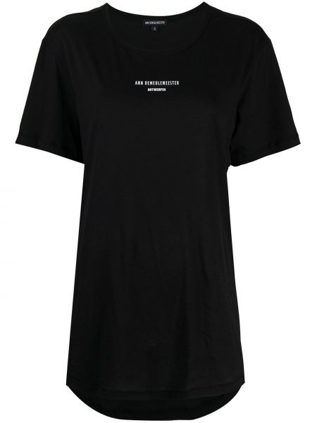 Camiseta con estampado Ann Demeulemeester negro