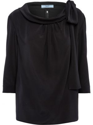 Блуза с панделка Prada черно