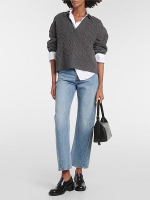 Sweter wełniany z kaszmiru Polo Ralph Lauren szary