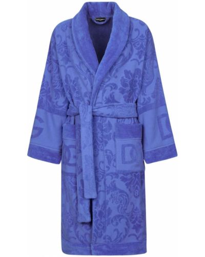 Жакардов халат Dolce & Gabbana синьо