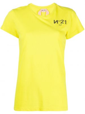Bavlněné tričko s potiskem Nº21 žluté