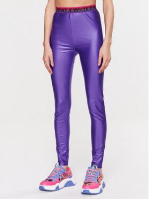 Džínové slim fit legíny Versace Jeans Couture - fialová