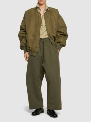 Pantalones de algodón de tela jersey Hed Mayner verde
