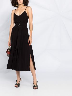 Vestido de cóctel sin mangas plisado Chloé negro