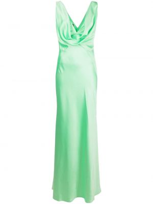Satynowa sukienka wieczorowa drapowana Pinko zielona