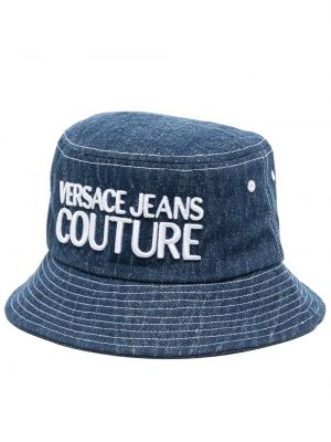 Шапка бродирана Versace Jeans Couture синьо