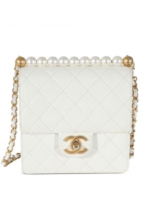 Prešívaná taška s perlami Chanel Pre-owned