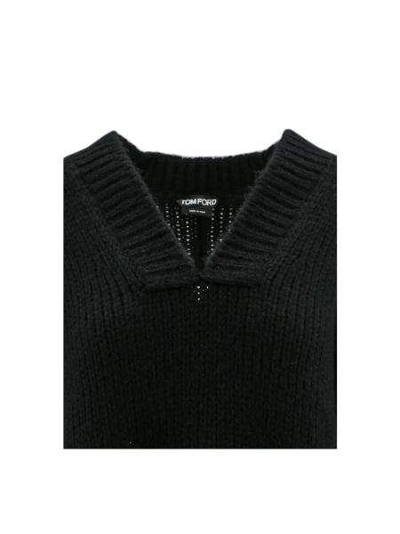 Suéter de alpaca con escote v elegante Tom Ford negro