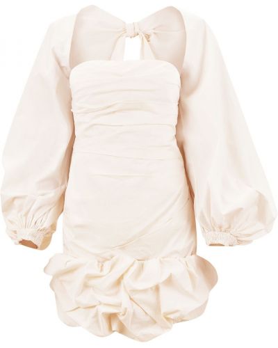 Bavlněné mini šaty s mašlí Johanna Ortiz - béžová