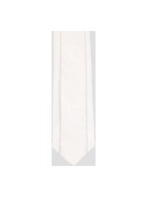 Jedwabny krawat żakardowy Tagliatore biały
