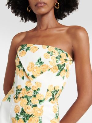 Midi obleka s cvetličnim vzorcem Emilia Wickstead rumena