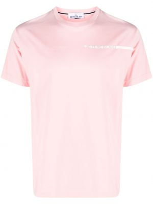 Тениска с принт Stone Island розово