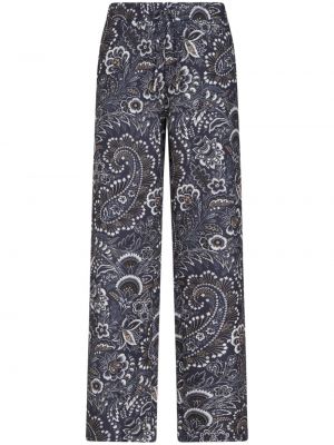 Rovné kalhoty s potiskem s paisley potiskem Etro modré