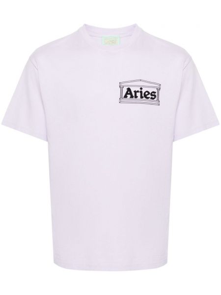 Koszulka z nadrukiem Aries fioletowa