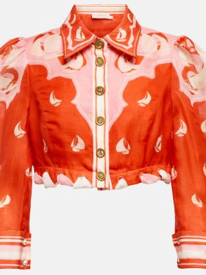 Svilena lanena srajca Zimmermann rdeča