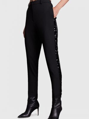 AllSaints pantaloni femei, culoarea negru, fason cargo, high waist